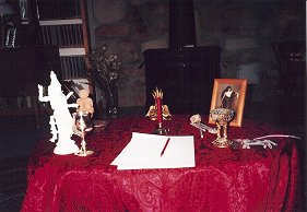 Full moon ritual altars