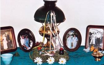 Beltane altar in foyer